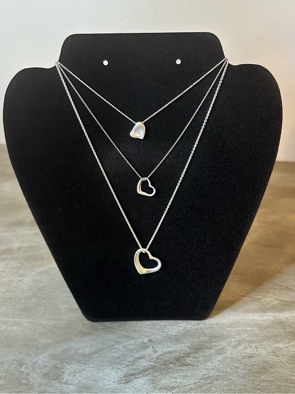 Tiffany & Co Vintage Elsa Peretti Open Heart Necklace Bundle